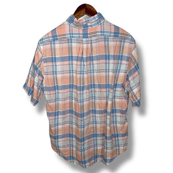 Brooks Brothers Orange & Blue 100% Linen Regent Fit Button Down Sz L - Picture 7 of 7